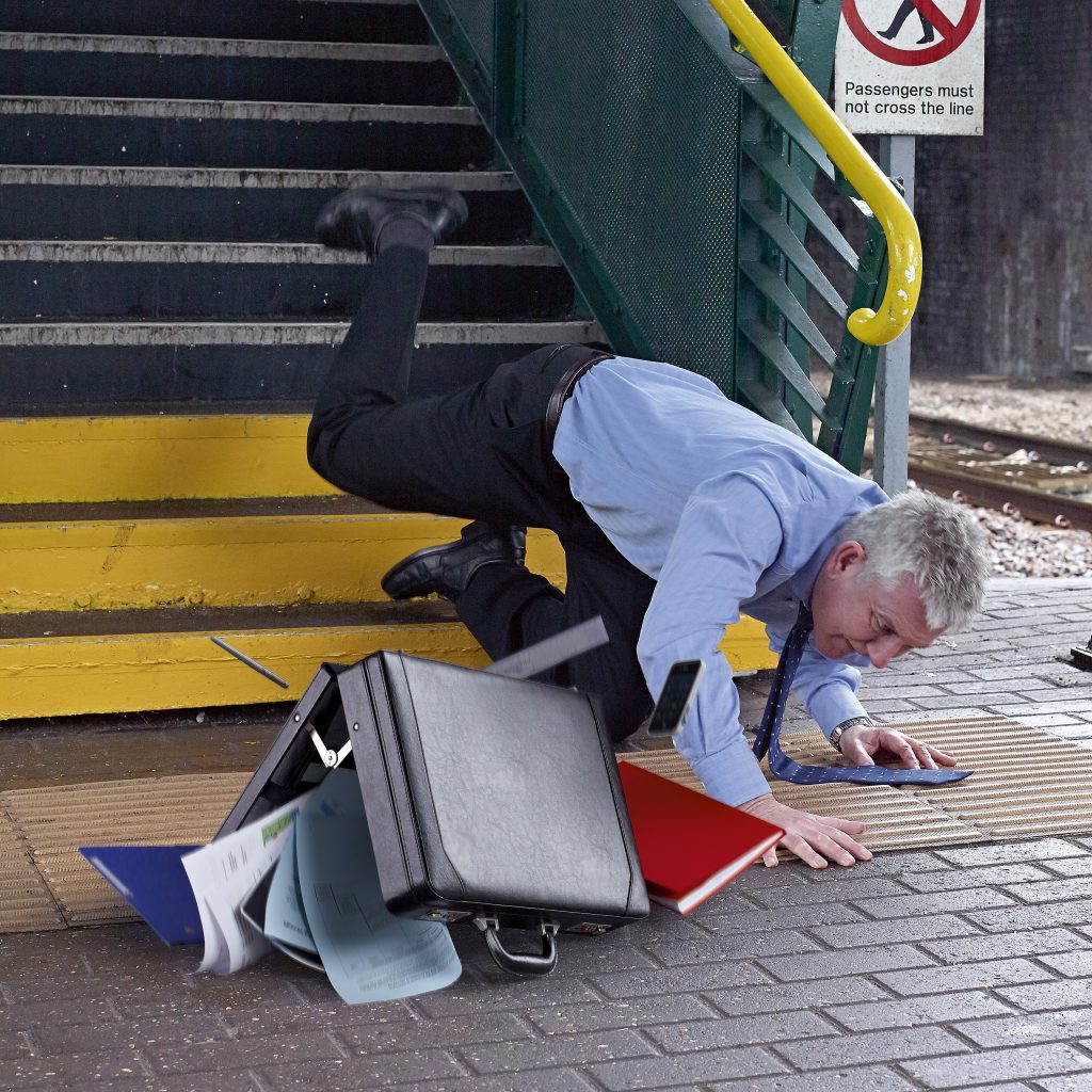 Man falling down stairs - Photographic Assignment